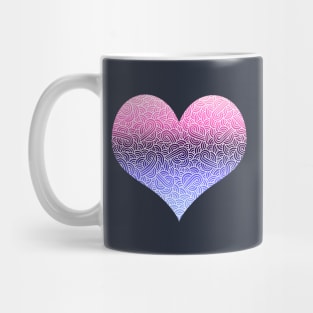 Ombré omnisexual colours and white swirls doodles heart Mug